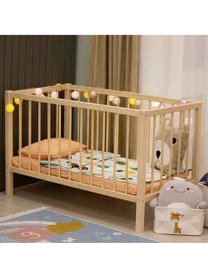 Baby Kinder Organik Ahşap Bebek Beşiği (60 x 120 Cm)
