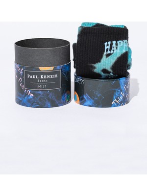 Paul Kenzie Smile - Dye Unisex Batik Desenli Dikişsiz Tenis Çorap - Mist