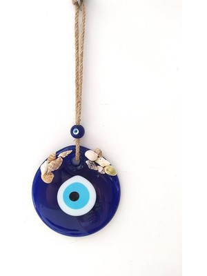 Hd Marketim Deniz Kabuklu Hasır Ipli Nazar Boncuğu Duvar Dekoru Nazarlık