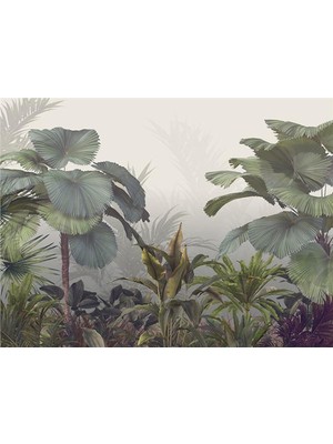 Eko Dekor Botanik Tasarım Duvar Kağıdı  Kanvas Tek Parca