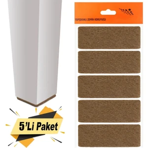 Yapışkanlı Mobilya Masa Sandalye Parke Zemin Ayak Koruyucu Kaydırmaz Keçesi 40x90 Mm (5'Lİ PAKET)