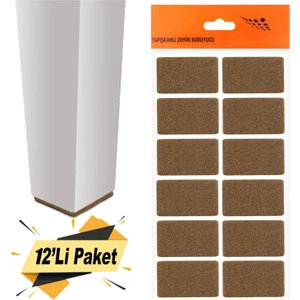 Yapışkanlı Mobilya Masa Sandalye Parke Zemin Ayak Koruyucu Kaydırmaz Keçesi 35x55 Mm (12'Lİ PAKET)