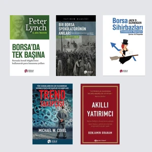 Akıllı Yatırımcı + Bir Borsa Spekülatörünün Anıları + Trend Takipçisi + Borsa'da Tek Başına - Peter Lynch + Borsa Sihirbazları - Jack Schwager - 5 Kitap Set