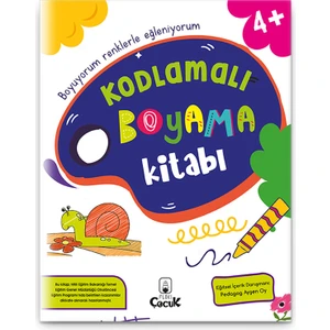 4+ Yaş "Kodlamalı Boyama Kitabı" Eğlenceli Ve Eğitici Okul Öncesi Çocuk Beceri Gelişimi Etkinliği