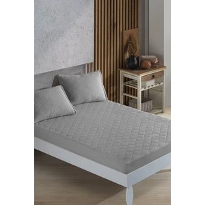 Gri Kapitone Yatak Koruyucu Fitted Alez Çarşaf 8 Ebat