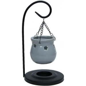 Hediye Fikri Dekoratif Gri Renk Kazan Şeklinde Standlı Buhurdanlık