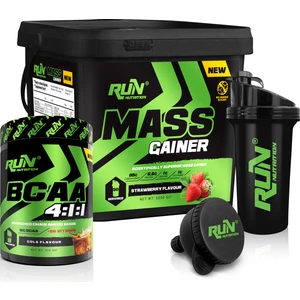 Run Nutrition  Hacim Artışı Ve Enerji Xl Paketi(Mass Gainer 5kg,Bcaa) + Shaker, Huni