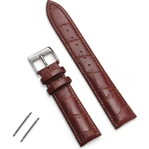 Online Kordon Casio Saat Uyumlu Croco Baskılı Kahvererengi Renk Deri Saat Kordonu Kayışı