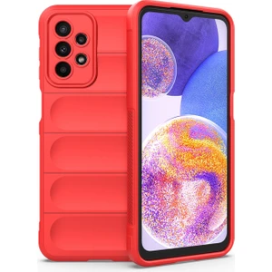 Zhkj Shop Galaxy A23 İçin Tpu + Flanel Telefon Kılıfı - Kırmızı (Yurt Dışından)