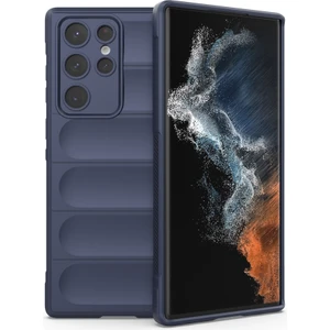 Zhkj Shop Galaxy S22 Ultra 5G İçin Tpu + Flanel Telefon Kılıfı - Koyu Mavi (Yurt Dışından)