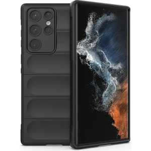 Zhkj Shop Galaxy S22 Ultra 5G İçin Tpu + Flanel Telefon Kılıfı - Siyah (Yurt Dışından)