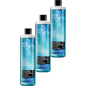 Senses Ocean Surge Nane ve Deniz Kokulu Saç ve Vücut Için Erkek Duş Jeli 500 ml 3'lü