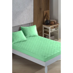 Fıstık Yeşili Kapitone Yatak Koruyucu Fitted Alez Çarşaf 8 Ebat