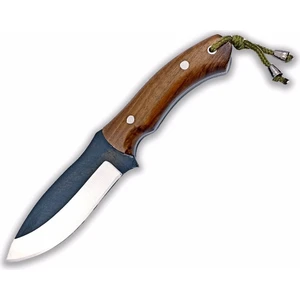 El Yapımı Bushcraft Kamp Bıçağı Kök Ceviz Kabze Paslanmaz Av Bıçağı Deri Kılıflı