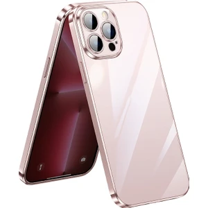 iPhone 13 Pro Için Lens Koruyucu Kaplama Şeffaf Kılıf - Pembe (Yurt Dışından)
