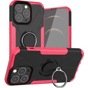 Zshskj iPhone 13 Için Darbeye Dayanıklı Pc + Tpu Koruyucu Kılıf - Koyu Pembe (Yurt Dışından)