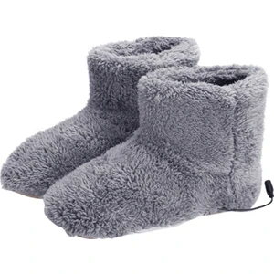 Kış USB Isıtıcı Ayak Ayakkabıları Peluş Sıcak Elektrikli Terlik Ayak Isı Erkek/kadın Gri (Yurt Dışından)