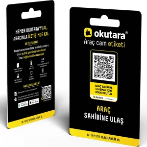 Araç Cam Etiketi(Qr Kimlik) - Telefon, Sosyal Medya Vb. Iletişim Bilgilerini Aç/kapa (3'lü Set)