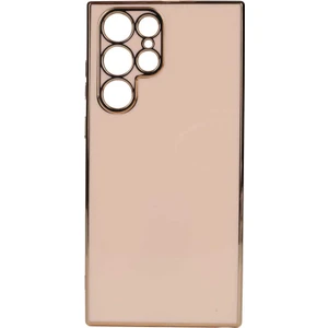 Samsung Galaxy S22 Ultra Kılıf Bark Parlak Silikon Renkli Kenarları Rose Bronz