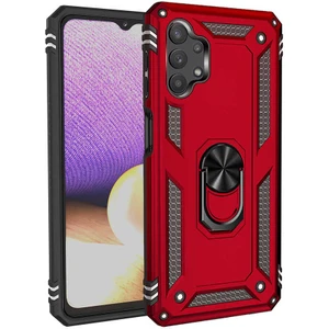 Samsung Galaxy A23 Kılıf Vega Sert Silikon Tank Standlı Yüzüklü Mıknatıslı Kırmızı