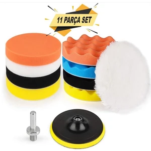 Pasta Cila Polisaj Süngeri Pedi Seti 115 mm Otomotiv Parlatıcı 11 Parça