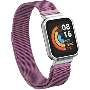 Case 4U Xiaomi Redmi Watch / Mi Watch Lite Mıknatıslı Metal Hasır Kordon Kayış KRD-58 Lila
