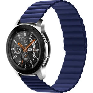 Case 4U Amazfit GTR Mıknatıslı Parçalı Çizgili Kordon Kayış 47mm KRD-52 Lacivert