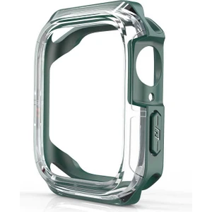 Case 4U Apple Watch 7 45mm Sert PC + Silikon Kasa Koruyucu Gard 08 Koyu Yeşil