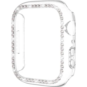 Case 4U Apple Watch 7 Kasa Koruyucu Kenarları Taşlı Sert PC Gard 05 41mm Şeffaf