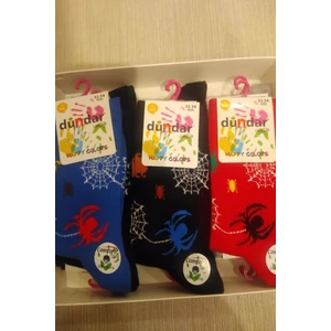 Erkek Çocuk Pamuk Desenli Çorap - 6 Adet