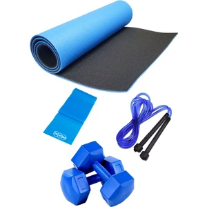 Pilates Seti 8mm Çift Taraflı Minder Pilates Lastiği Atlama Ipi ve 1 kg Dambıl Full Set