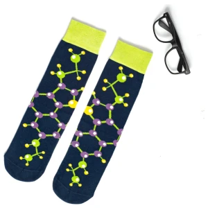 Unlimited Legwear Molekül Desenli Lacivert Unisex Soket Çorap 37-41