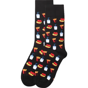Unlimited Legwear Hamburger Patates Desenli Siyah Erkek Soket Çorap