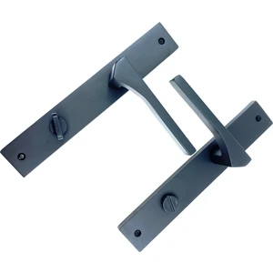 Istanbul Door Handles Lotus Aynalı Mat Siyah Kapı Kolu (Wc Sol)