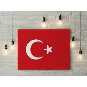 Satürn Design Türkiye Cumhuriyeti Bayrağı Kanvas Tablo 40 x 55 cm Türk Bayrağı Dekoratif Tablo