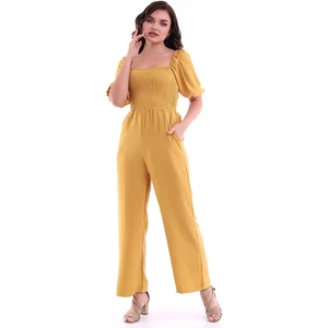 Kısa Kollu Tulum Hardal MDNSS60