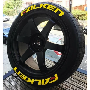 Falken Sarı Kalıcı Lastik Yazısı Falken Sticker 8 Kit Büyük Boy