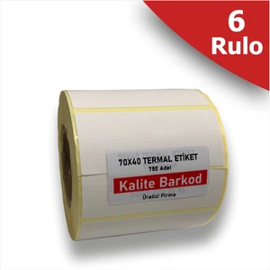Kalite Barkod 70X40 Termal Etiket | 6 Rulo Barkod Etiketi