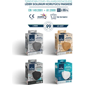 Ffp2 Maske 40 Adet (Gri,taba,siyah,beyaz)