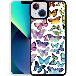Kzy Apple iPhone 13 Kapak Kamera Korumalı Kelebek Desenli Ultra Ince Silikon Kılıf