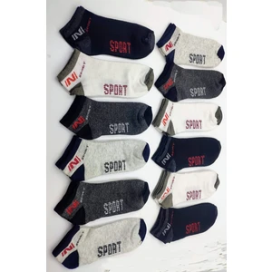 Erkek Çocuk 12 Çift Pamuklu Yazlık Spor Kısa Patik Çorap
