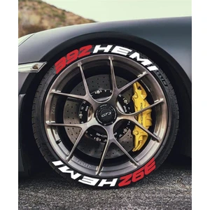 Auto 392 Hemi Kırmızı Kalıcı Lastik Yazısı 392 Hemi Sticker 8 Kit