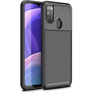 Samsung Galaxy M21 Karbon Görünüm Negro Silikon Kılıf