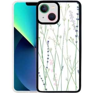 Kzy Apple iPhone 13 Kapak Kamera Korumalı Çiçek Desenli Ultra Ince Silikon Kılıf