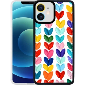 Kzy Apple iPhone 12 Kapak Kamera Korumalı Kalp Desenli Ultra Ince Silikon Kılıf