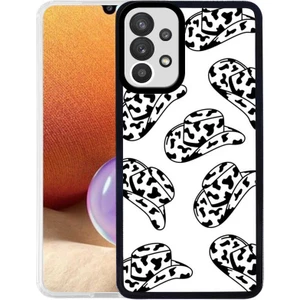 Kzy Samsung Galaxy A32 Kapak Kamera Korumalı Şapka Desenli Ultra Ince Silikon Kılıf