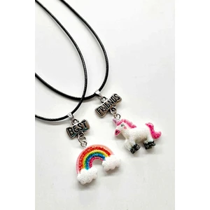 The Collection Unicorn At ve Gökkuşağı Model Best Friends Arkadaşlık Kolyesi