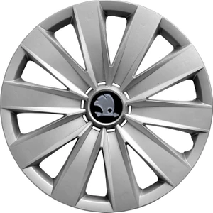 Skoda Oktavia 16 Inç Uyumlu Jant Kapağı Amblemli Gri 4 Adet 1 Takım 132