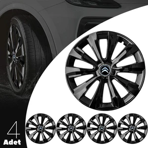 Citroen C2 16 Inç Uyumlu Jant Kapağı Amblemli Piano Black 4 Adet 1 Takım 214