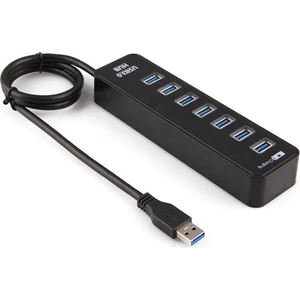 Coverzone 7 Port USB 3.0 Hub 1 Metre Kablolu Çoklayıcı Çoğaltıcı Switch Splitter Siyah